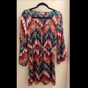 Chevron multi-colored dress
